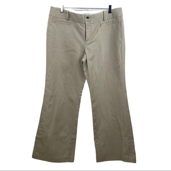 Calvin Klein Favorite Fit Boot Cut Linen Cotton Pants Classic Women's Size 14x31 - Picture 1 of 10